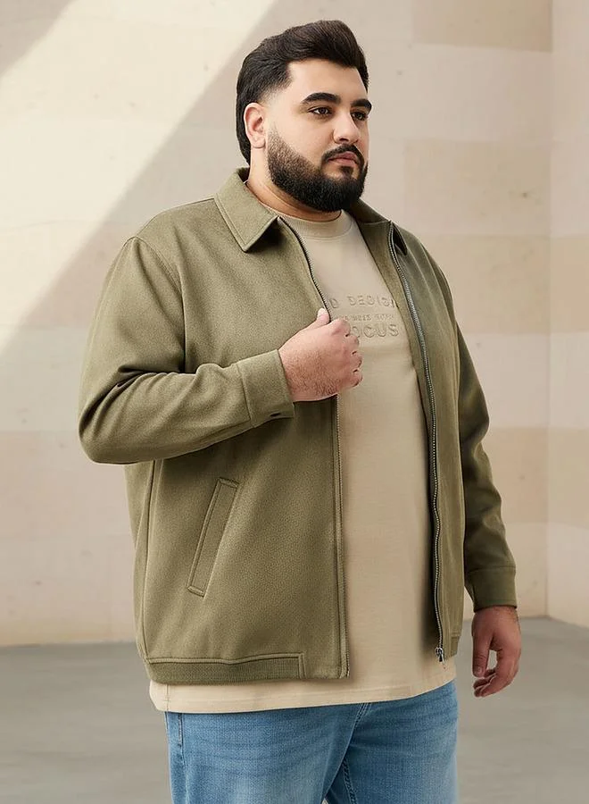 ماكسيم Men Regular Fit Suede Longline Jacket